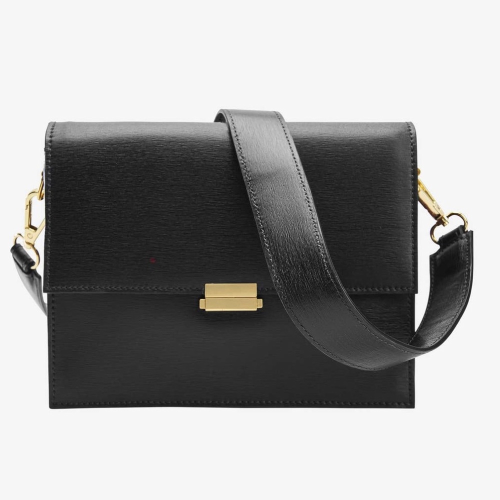 TUSK Italian Leather Black Bag